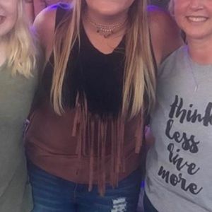 Brown embellished tank top